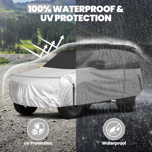 Image of Cartist 420D Car Cover for Wrangler 2 Door 1987-2027 JK JL CJ YJ TJ, All Weather Car Cover for Wrangler Accessories, Full Exterior Cover Rain Waterproof Protector with Zipper & Cotton Lining