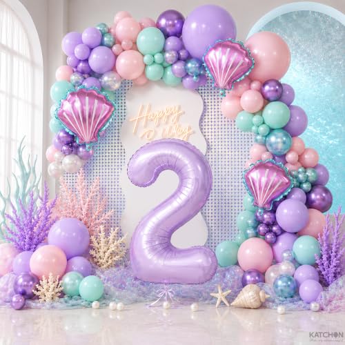 Image of KatchOn Light Purple 2 Balloons, 40 Inch Lilac Helium Mylar Foil Number 0-9