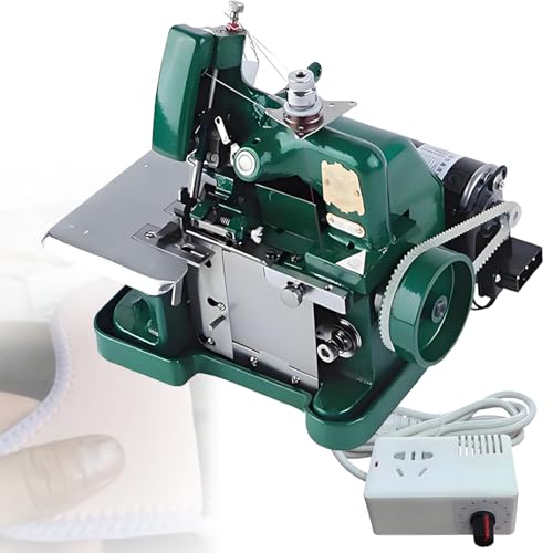 Quixnova Máquina de Coser Industrial Profesional con Herramienta overlock - Remalladora/remalladora eléctrica de 250 W para múltiples Materiales: algodón, Lana y Prendas de Punto Green