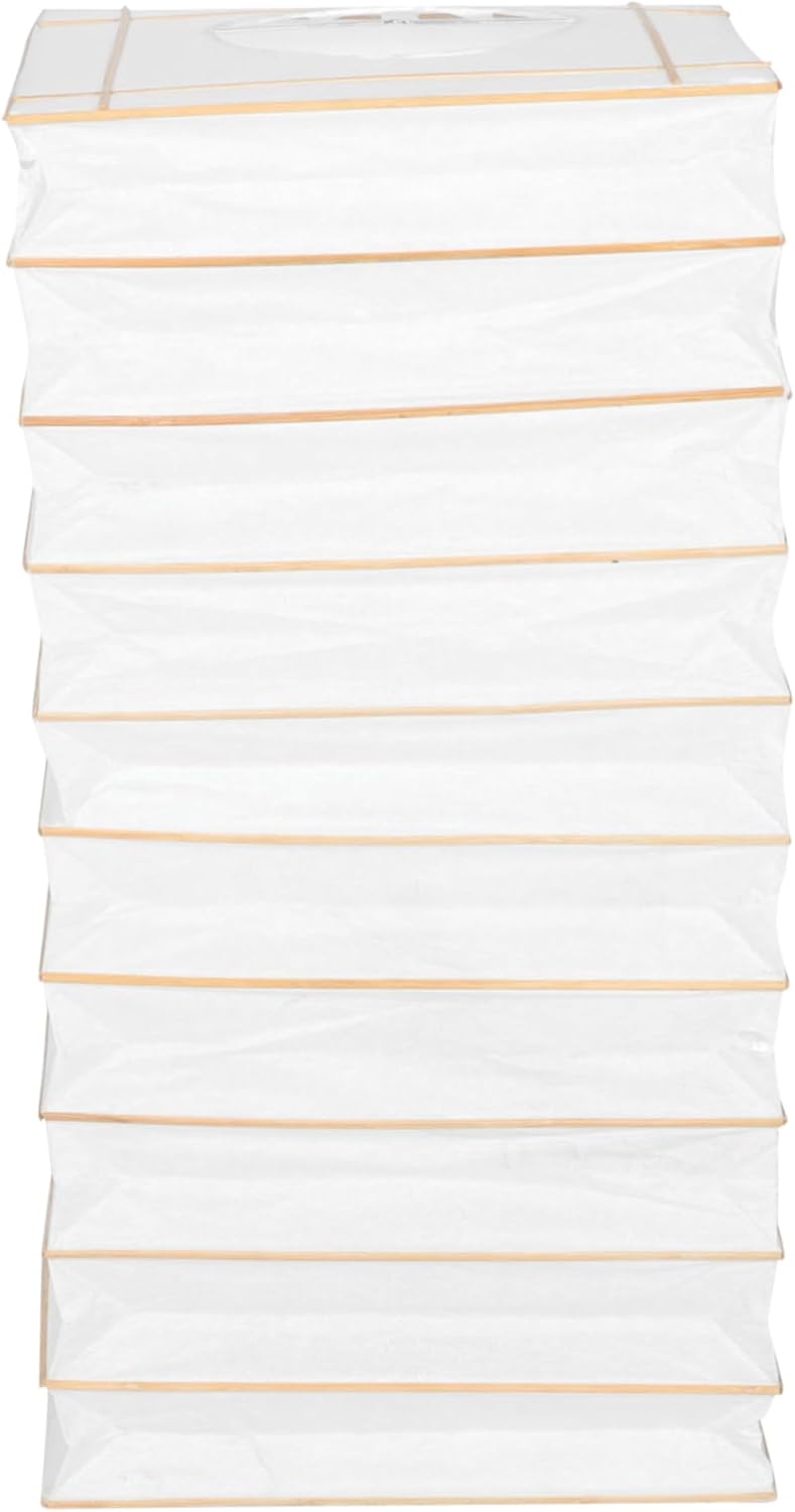 Uonlytech 2pcs Paper Lantern Shade Stylish Rectangular Chandelier Cover for Living Room Bedroom Dining Room Decor Easy to Install Creates Warm Atmosphere Housewarming