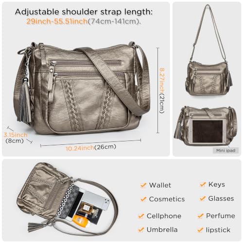 Image of VOLGANIK ROCK Crossbody Bag for Women with Tassel Ladies Soft PU leather Purses and Handbag Pocketbooks