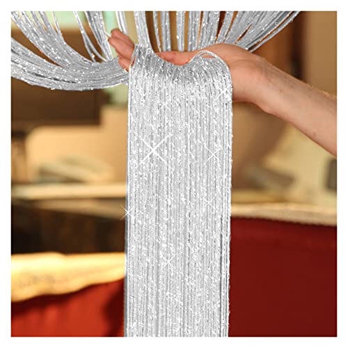 Cortina Puerta Exterior,Cortina Exterior 1 unid brillo cuerda cortina cortina beads divisores de habitaciones con cuentas franja ventana panel dormitorio tassel cristal colgando cortina casa decoració