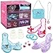 deAO Gioco di Scarpe e Accessori di Principessa Gioco d'Imitazione per Bambini Set di 3 Paia di Scarpe col Tacco, 1 Paio di Balerine, Corona e Gioielli Fatto di Plastica