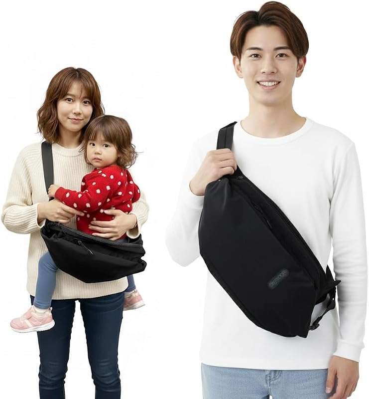 [雑誌掲載] アウトドアプロダクツ ヒップシート ショルダーバッグ ヒップバッグ / 耐荷重20kg 2WAY ママパパ兼用 抱っこ紐 ベビースリング (抱っこショルダーBig/OUTDOOR)