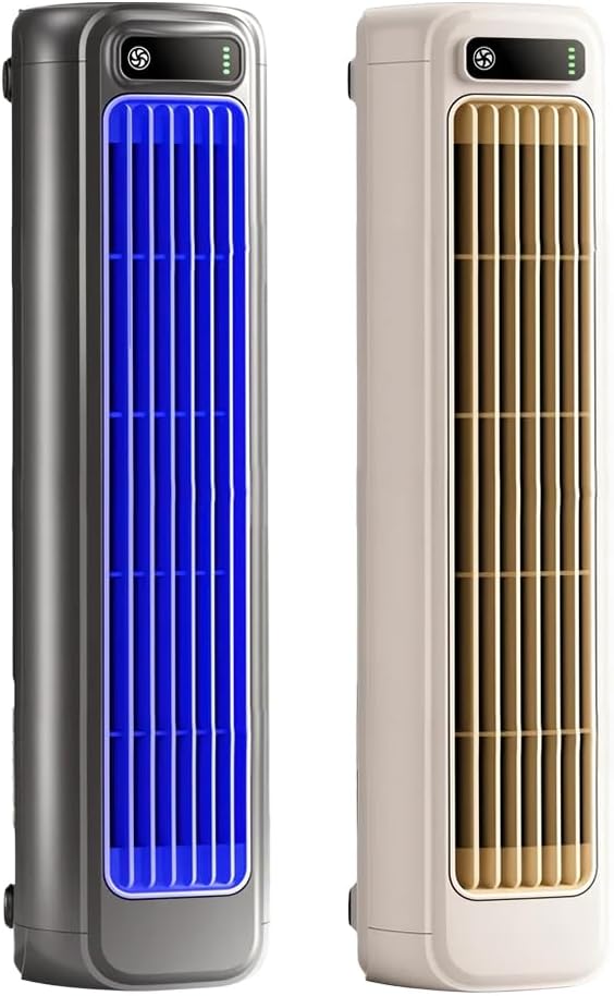 Portable Air Conditioner Cooling Fan Quiet with 3 Speeds, 2026 New Standing Fans that Blow Cold Air, Portable AC，Evaporative Air Cooler, Adjustable Speed Fan for Bedroom, Office Worker (Gray + Beige)