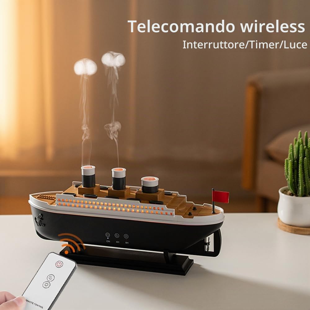 Diffusore di oli essenziali a vapore, umidificatore per aromaterapia con telecomando, luci LED a 7 colori, 2 modalità di nebbia, timer e spegnimento automatico per casa, camera da letto e