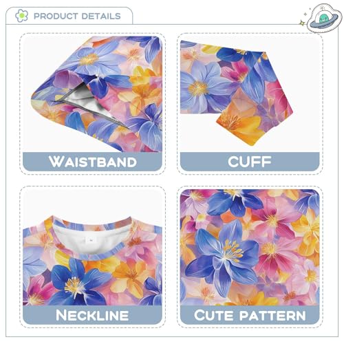 JUNZAN Spring Flowers Blue Kids Girls Sweatshirt Hoodie Long Sleeve Hoodie for Boys Party 4T3