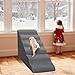 MALOROY Dog Stairs for High Beds 30-36 inches Tall, 6-Step Dog Steps for Bed 32-36 inches for Small Large Dogs, Doggie Ramp for Bed, 30D Foam Pet Stairs for Old Dogs/Cats, Free-Installation, Grey