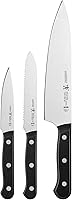 Henckels Solution 3-Pc Razor-Sharp Knife Set: Paring, Serrated Utility & Chef's - German Engineered, Dishwasher Safe