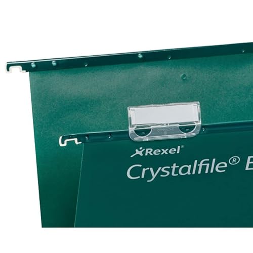 Rexel Crystalfile arquivo de suspensão extra polipropileno 50 mm Foolscap Green Ref 3000112 [pacote