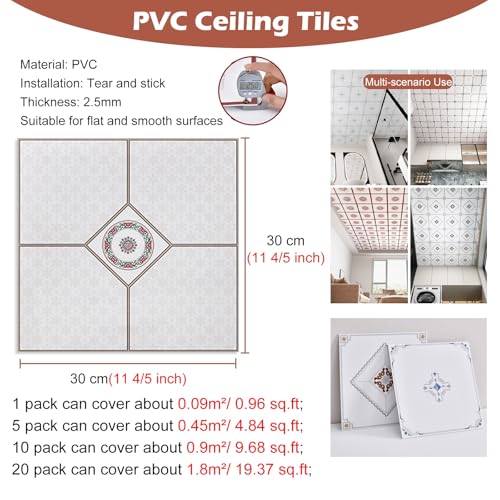 Paneles de techo para humedades con baldosas de PVC autoadhesivas 3