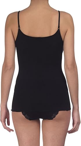 Vista 2 de Women's Lettuce Edge Ribbed Wool & Silk Scoop Neck Camisole Top 3440R