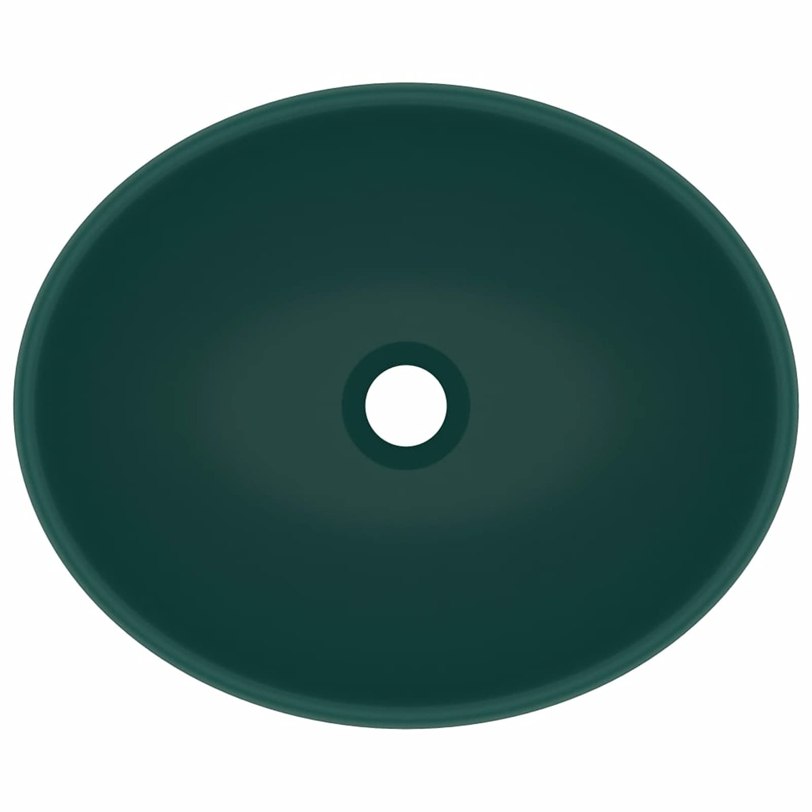 Lavabo de lujo, MOONAIRY Lavabo Sobre Encimera, Lavabo Baño, Muebles De Baño, Mueble Lavabo, ovalado cerámica verde oscuro mate 40x33 cm