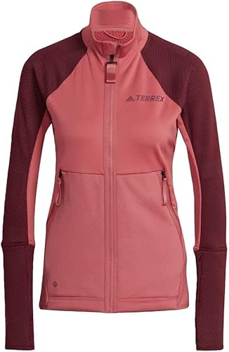 ADIDAS WOMEN’S TERREX TECH FLOOCE HIKING FLEECE JACKET, Wonder Red/Shadow Red (as1, alpha, m, regular, regular), Wonder Red / Shadow Red, M