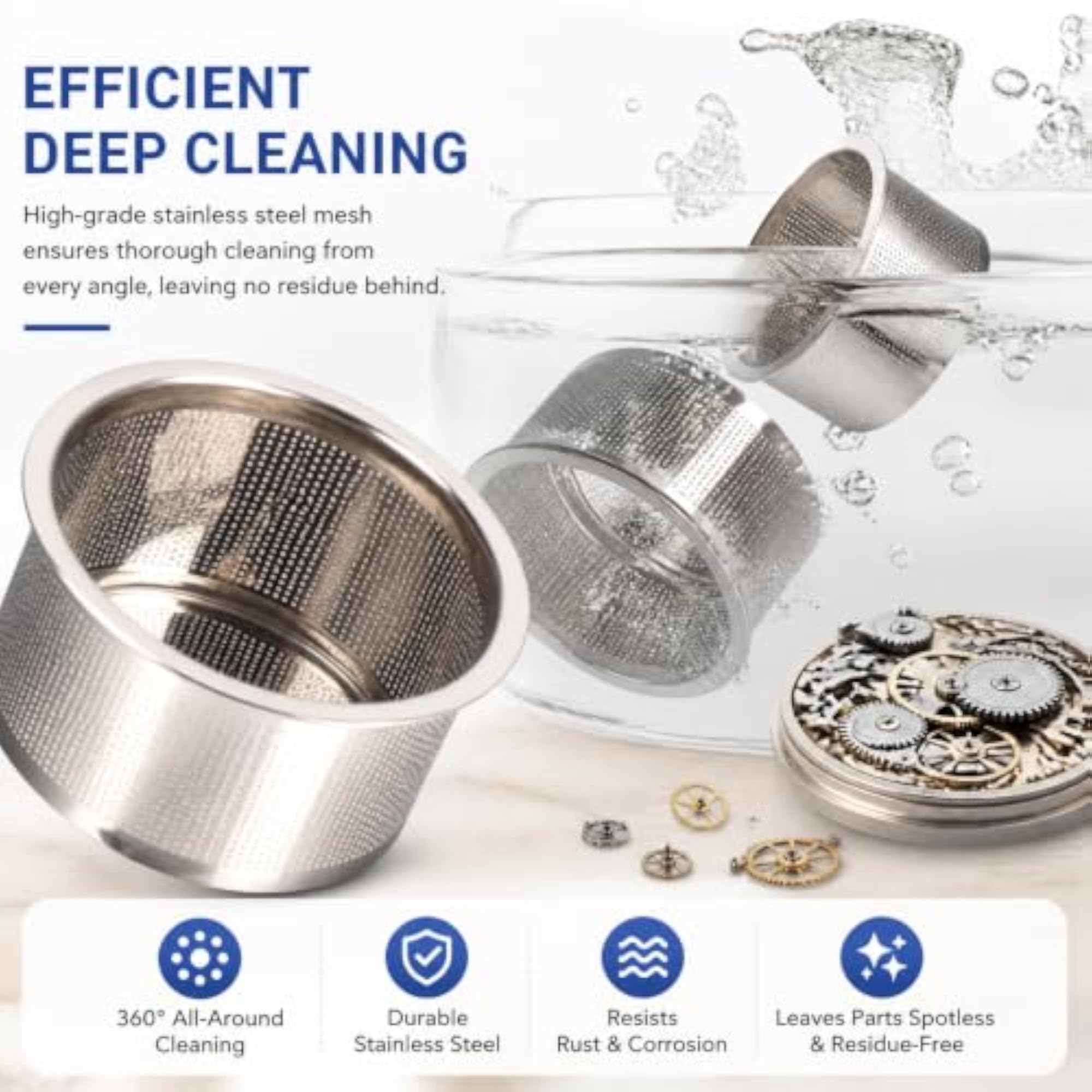 Portable Watch Parts Cleaner Baskets for Ultrasonic Cleaning