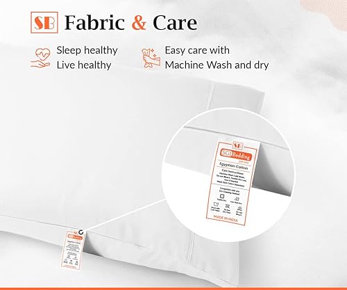 Miniatura 7 de SGI Bedding - Juego de sábanas para cama Twin, algodón egipcio 100% suave de lujo, color azul claro, 1000 hilos