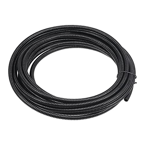 sourcing map 5 M 4.5 x 7 mm PA Flexible Corrugated Conduit Tube for Garden,Office Black