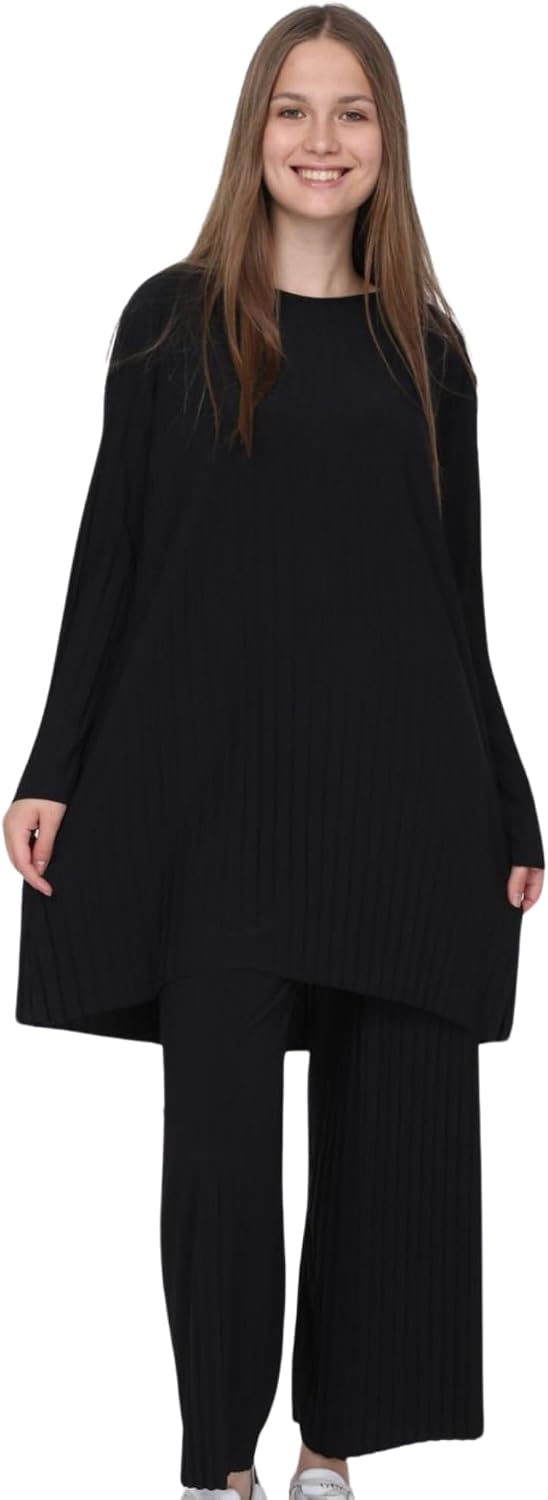 Ilmekstore Women’s Muslim 2 Piece Sets Abaya Casual Outfits Long Sleeve Tunic and Pant Set Blouse and Pant Dress Ilmekstore Women’s Muslim 2 Piece Sets Abaya Casual Outfits Long Sleeve Tunic and Pant Set Blouse and Pant Dress