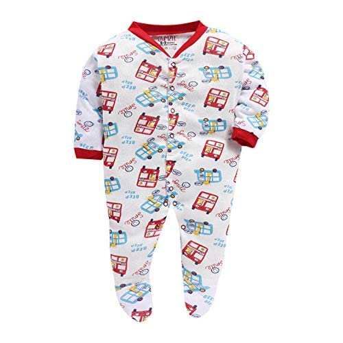 Image of Pooja Baby Rompers Sleepsuit Kid's Cotton All Over Print Night Suits Pack of 3