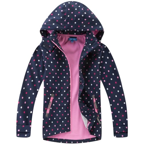 Image of MGEOY Kids Rain Jacket, Waterproof Lightweight Hooded Windbreaker for Boys Girls 4-16Y
