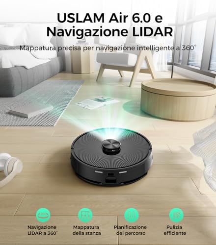 Recensione Vozascly R10 Robot Aspirapolvere Lavapavimenti con Mappatura, Lava e Aspira Pavimenti, 4L Svuotamento Automatico Polvere, Doppia Navigazione LiDAR +IMU