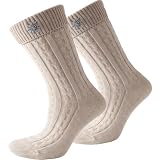 Trachtensocken Herren und Damen, Oktoberfest Socken mit Edelweiß-Pin
