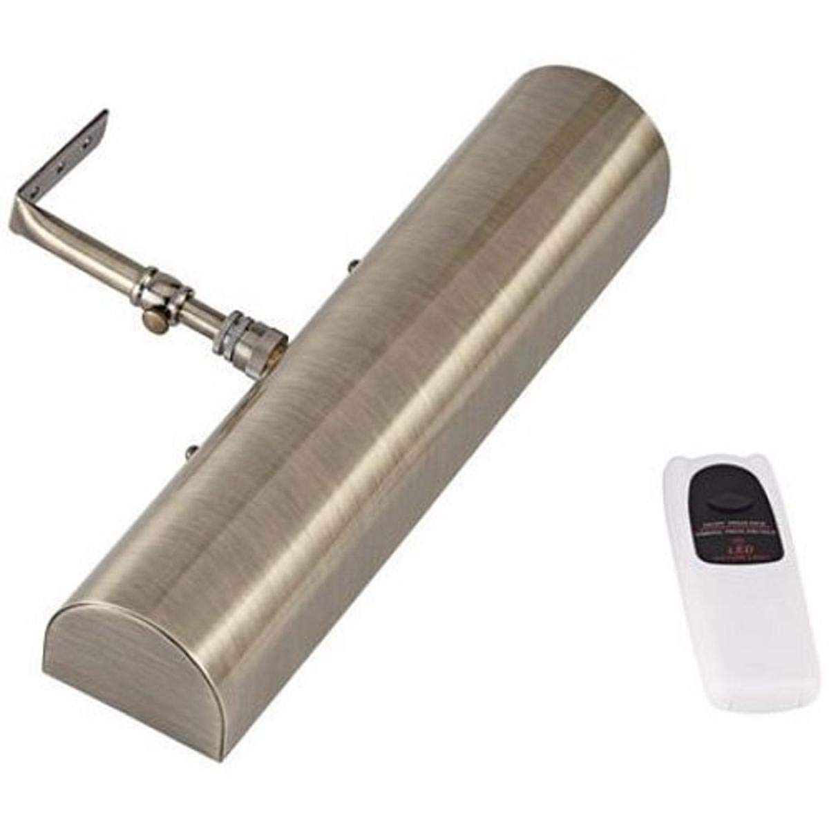 Concept Lighting102L Cordless Remote Control LED Picture Light- 11 1/2 inch Antique Brass with Silver Undertones