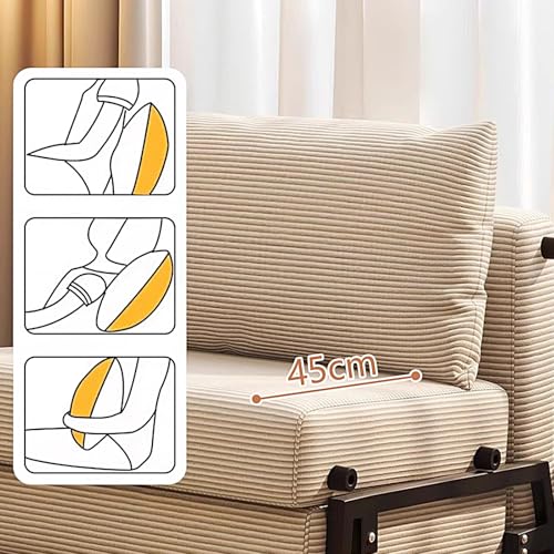 Rozkładana sofa rozkładana dla dorosłych – aksamitna tkanina przytulne krzesło do drzemki i relaksu