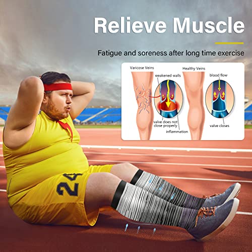 Image of Diu Life 3 Pairs Plus Size Compression Socks for Women and Men Wide Calf Extra Knee High Support for Circulation