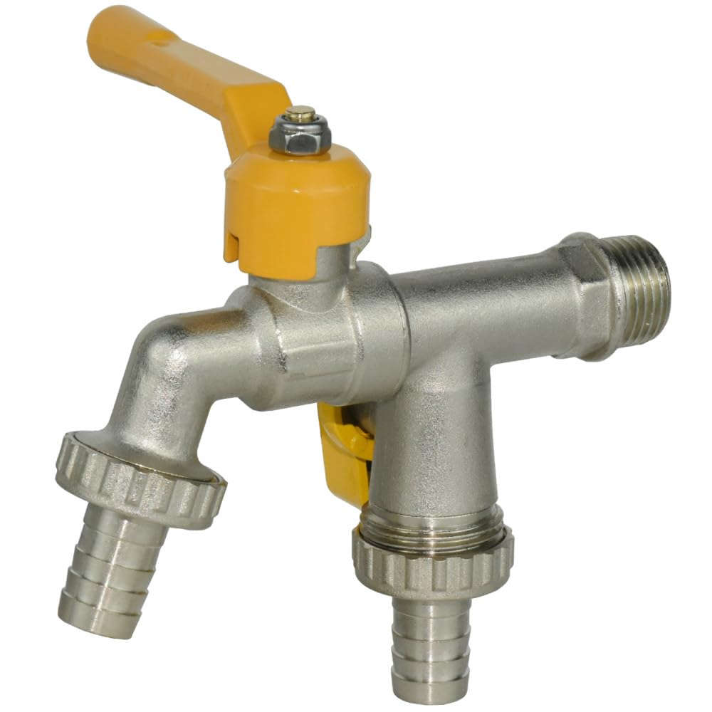 Adaptador de Grifo de Manguera de jardín Conector de Tanque de Agua de 1/2 '' Válvula de Bola de Repuesto de Junta de Grifo de latón de riego bidireccional de 1 vía,B,1PCS