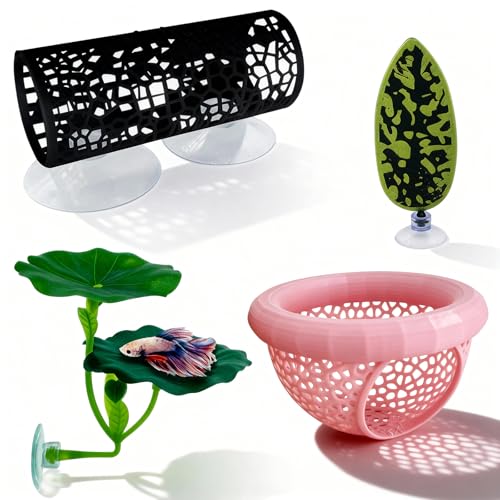 4 Pcs Betta Fish Tank Accessories Hammock Decorations with Aquarium Decor Suitable for Betta Fish Toys and Betta Hobbyists