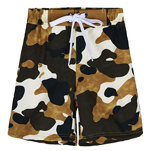 Nonwe Boy's Beach Shorts Quick Dry Surfing Drawsting Printed Hand Pocket Swim Trunks Camouflage 6 #TOP7