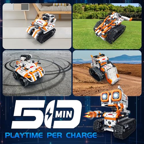5 in 1 STEM Robotics Building Kit, 560 PCS APP/Remote Control Robot Toy Building Block Sets, Compatible with Lego Robot Control & Programming, Coding Robotic Toys Birthday Great Gifts for Boys 8-14 - Image 7