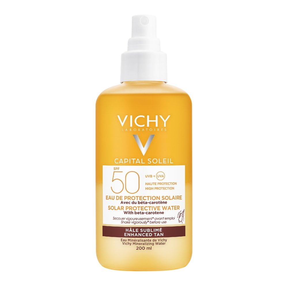 VICHY Capital Soleil spray do opalania intensywnie opalenizny, do pielęgnacji przeciwsłonecznej z wysoką ochroną przed promieniowaniem UV, do skóry wrażliwej, bez białych pozostałości, działanie