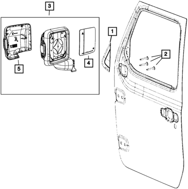 Driver Side Mirror Glass Replacement For 2018 2019 2020 2021 2022 2023 2024 Jeep Wrangler, 2020 2021 2022 2023 Jeep Gladiator Left Door Mirrors with Backing Plate 68361959AA