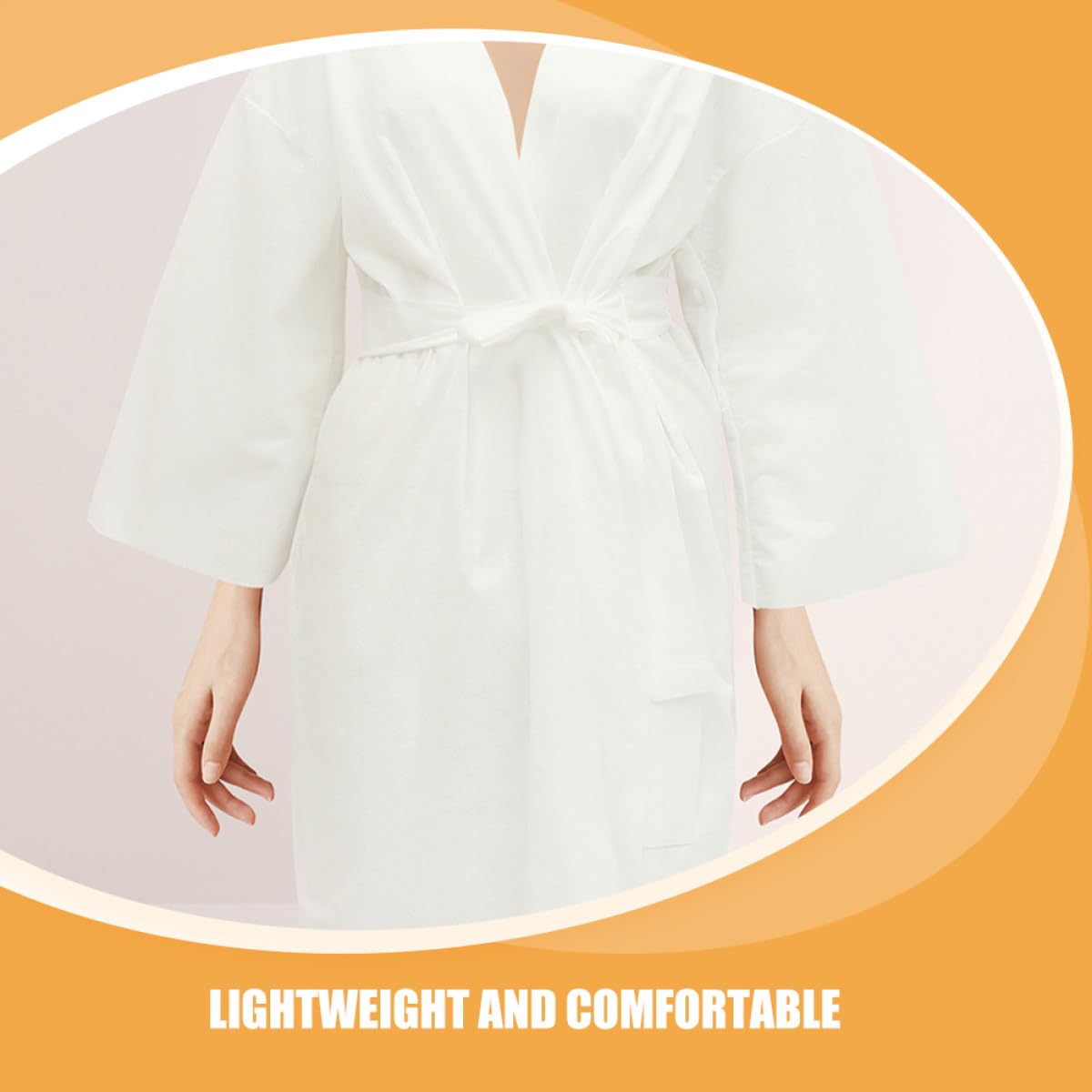 UKCOCO 6 Albornoces Desechables de Algodón para Salón y Spa, Ropa de Baño Cómoda de Color Claro, Paquete de 6 Piezas Adecuado para Belleza y Sauna