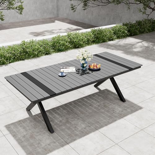 Pellebant 94" Outdoor Dining Table for 8-10, 8ft Aluminum Patio