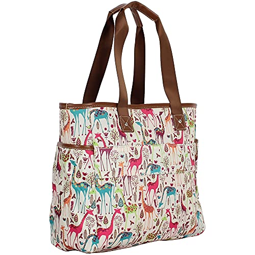 Image of Lily Bloom Pattern Handbag for Women, Large Capacity Tote Bag Satchel Shoulder Bag