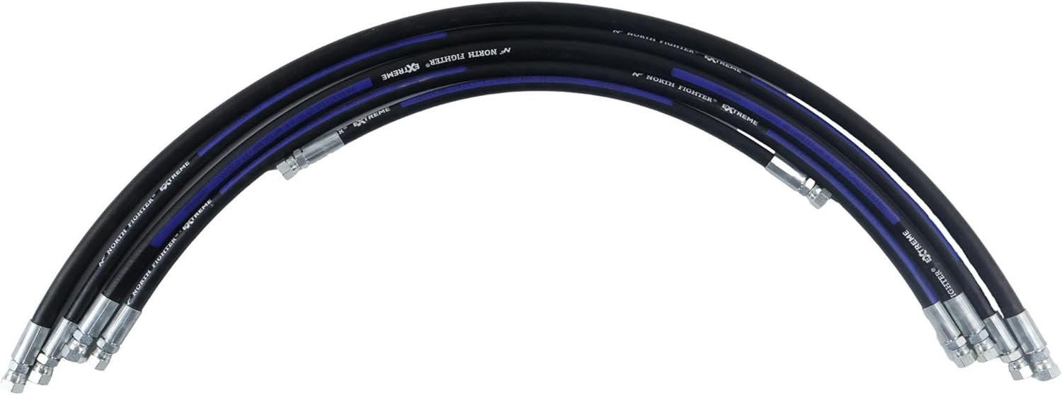 JEENDA 5PCS Snow Plow Hose Kit 1/4x18" 1/4x36" 1/4x42" 3/8x38" 3/8x45" Compatible with Western MVP3 Hydraulic Hoses