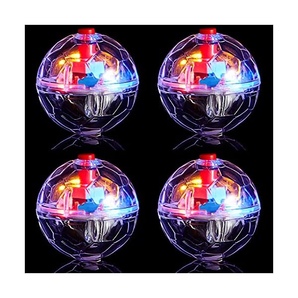 Frienda 4 pieces ghost hunting cat ball motion light up cat balls led motion activated cat ball motion light up cat dog interactive toy pet glowing mini running exercise ball toys for animals activity