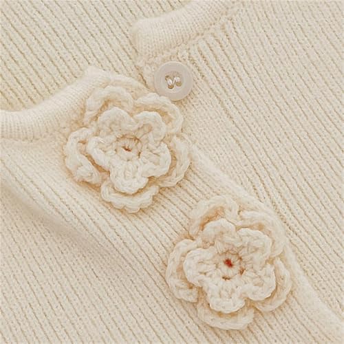 Cute Cardigan for Toddler Kids 3D Flower Knit Button Decoration Boys Girls School Comfy Sweater Jacket Baby Birthday Outfits4