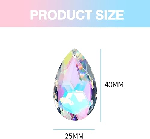 Miniatura 7 de 10 cuentas de cristal para atrapasoles grandes piezas de candelabros de cristal, adornos de cristales colgantes, atrapasoles a granel, lágrima