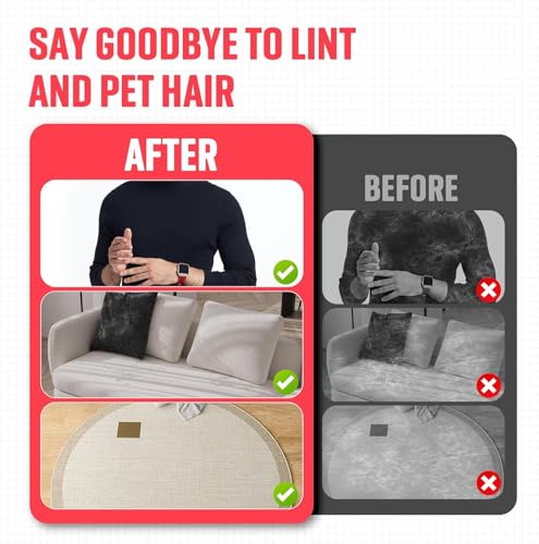 Image of Lint Rollers for Pet Hair, Sticky, Remover for Couch, Clothes Furniture and Carpet. Dog Hair Remover Cat Hair, Animal Fur, Fuzz. 5 Large Lint Rollers(300 Sheets) (LINT Glove)