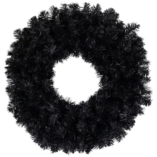 24" Black Colorado Spruce Artificial Christmas Wreath - Unlit