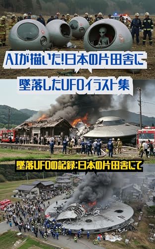 AIが描いた！日本の片田舎に墜落したUFOイラスト集: 墜落UFOの記録：日本の片田舎にてのサムネイル