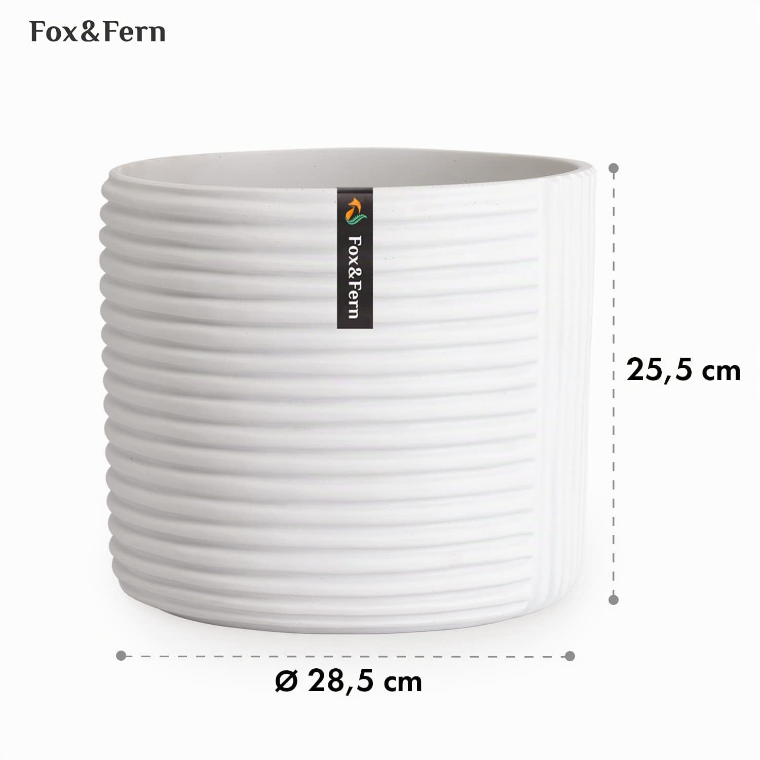 Fox & Fern Vasi da Esterno, Vasi per Piante da Esterno e Interno, Resistenti a Raggi UV e Gelo, Vaso Grande da Interno con Tappo di Scarico, Fioriera da Esterno in Polystone, Vaso da Esterno Singolo