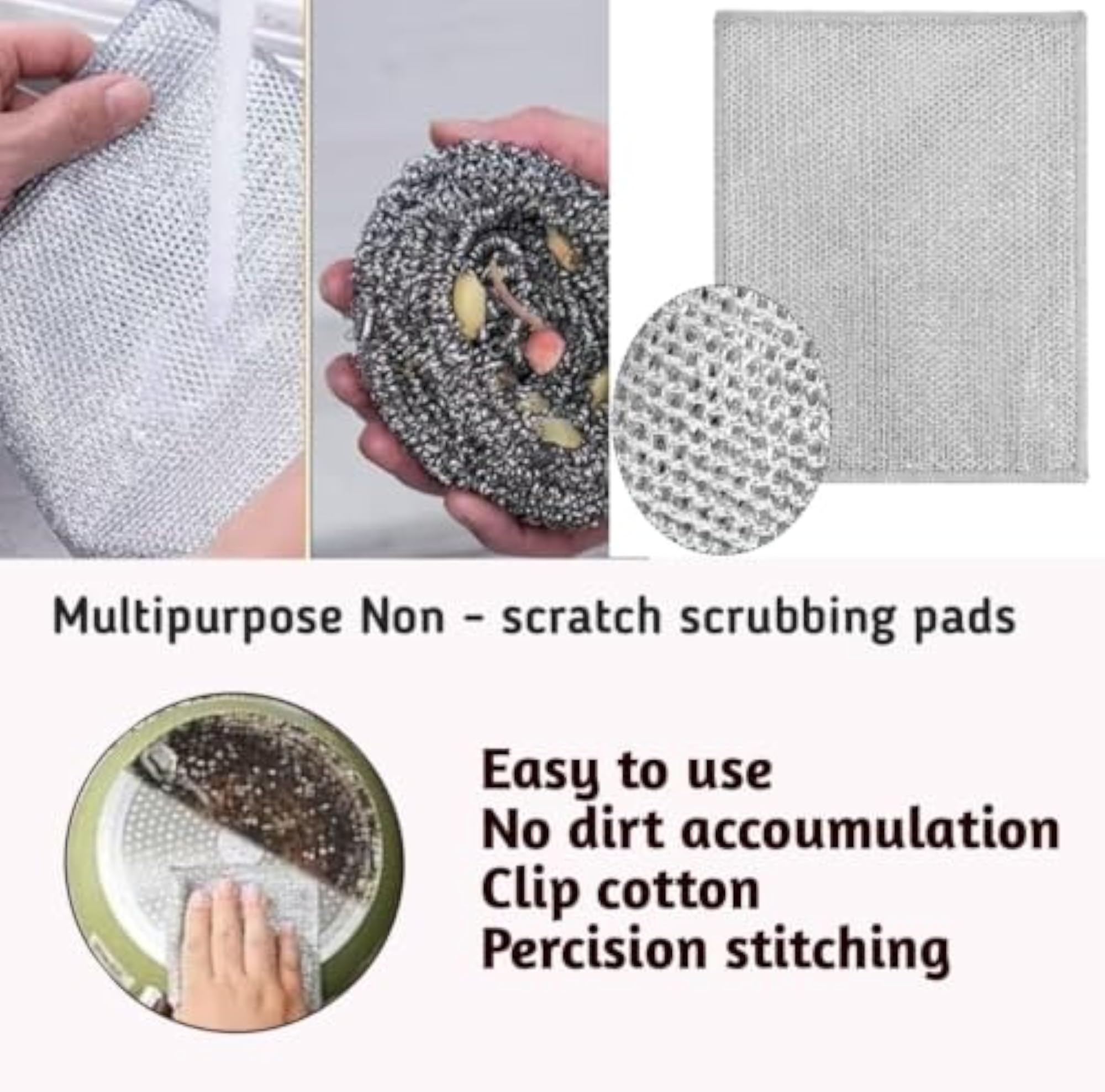 10 Pack Wire Dish Cloths for Kitchen Cleaning