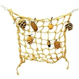 CAOQAO New Macaw CacatoèS Jouet Oiseau Jouet Noix Morsure Jouet ÉTrange Fun Escalade Filet, Escalade Jouets pour Animaux, Cadeau De Divertissement De NoëL pour Animaux De Compagnie(Marron,L)