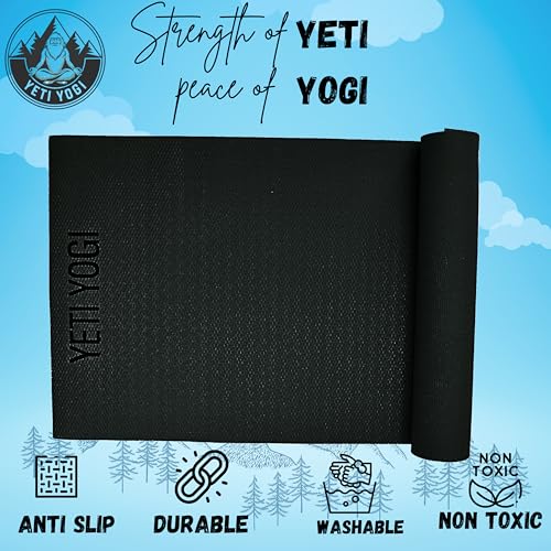 Image of EVA Yoga Mat 6mm Anti Slip Exercise Workout Mat Durable Comfortable Unisex Home Gym Pilates Training Black Fitness Mat