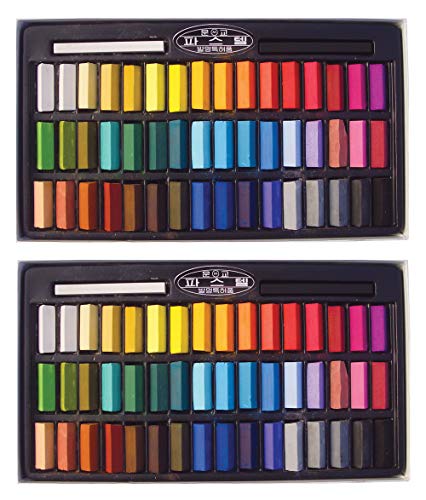 Non Toxic Mungyo Soft Pastel Set of 48 Assorted Colors Square Chalk (Pack of 2)